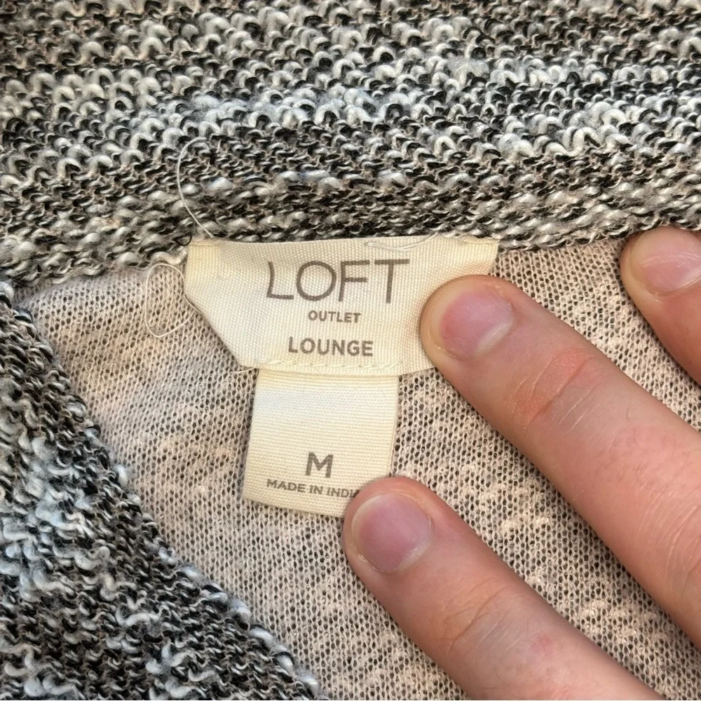 LOFT Gray Marled Turtleneck Sweater